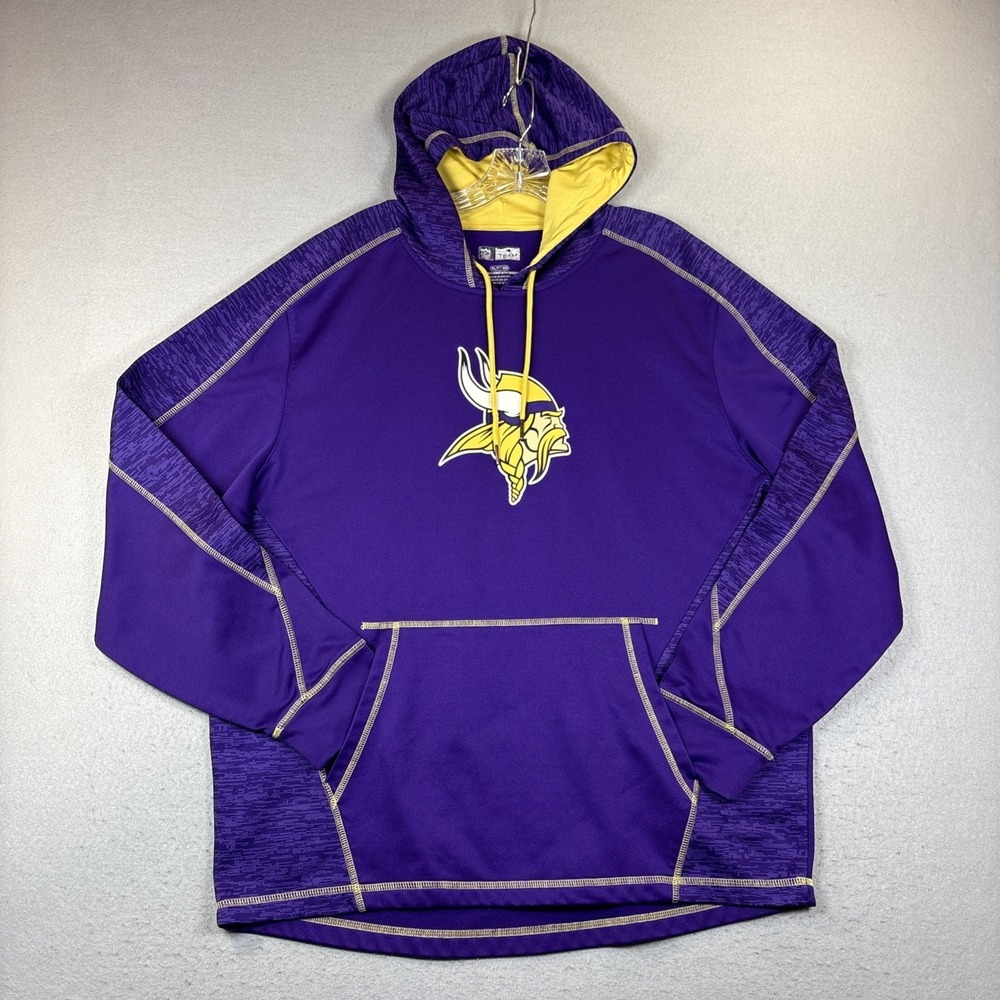 Men's Size XL Minnesota Vikings NFL Team Apparel Pullover Hoodie Purple